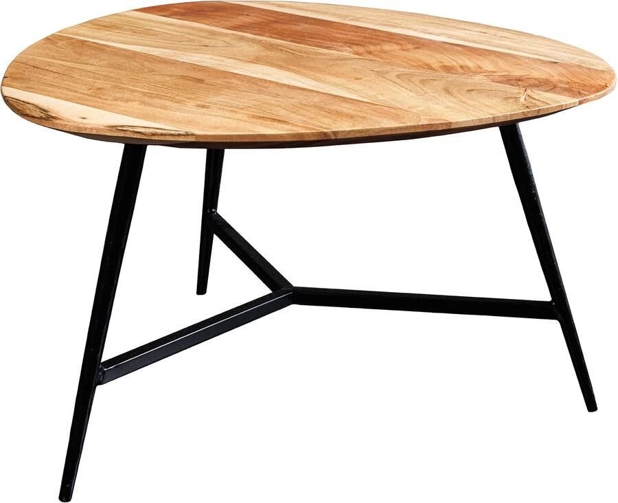 Invicta Interior Massief houten salontafel BEAUTY BY NATURE 60cm acacia driehoekig metaal zwart 43740 - Foto 2