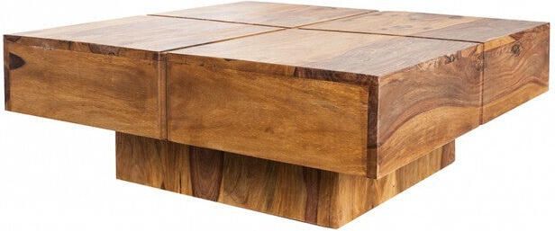 Invicta Interior Design massief houten salontafel BOLT 70cm bruin sheesham steen afwerking handgemaakt 43673 - Foto 2
