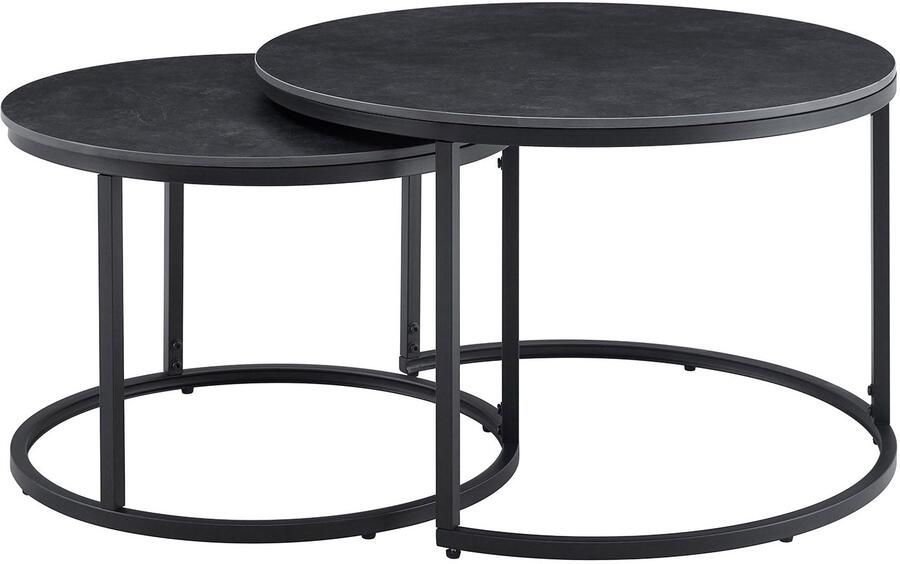 Invicta Interior Salontafel ELEGANCE 75cm set van 2 keramiek grijs 46894