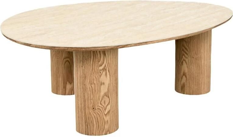 Invicta Interior Salontafel ORGANIKO 110cm natuurlijke keramiek look met eikenhout look frame 48556