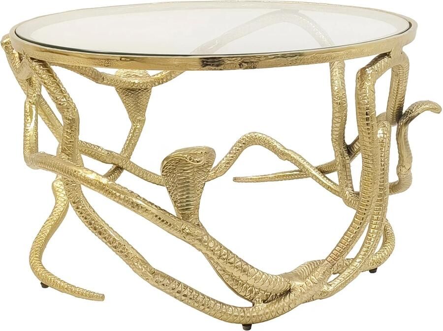 Invicta Interior Salontafel SNAKE 70cm goud met glazen blad 45743