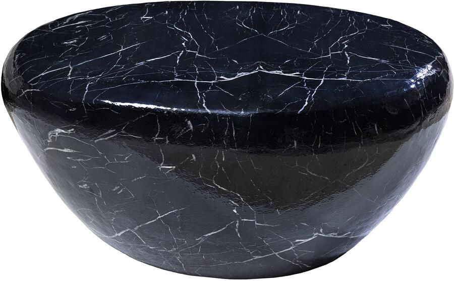 Invicta Interior Handgemaakte salontafel STONE 75cm zwart marmer design metaal 44853 - Foto 2