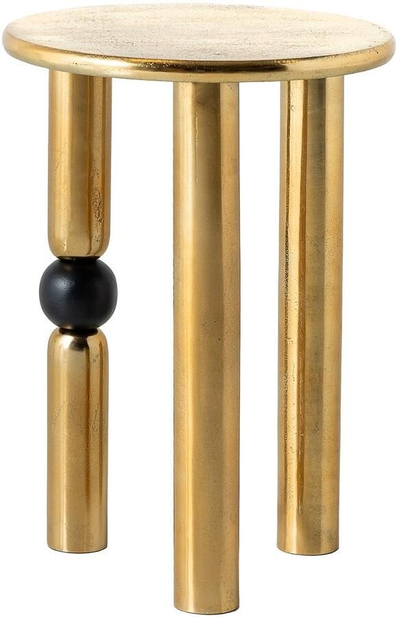 Invicta Interior Handgemaakte bijzettafel ABSTRACT 55cm goud zwart metaal rond 44854 - Foto 3