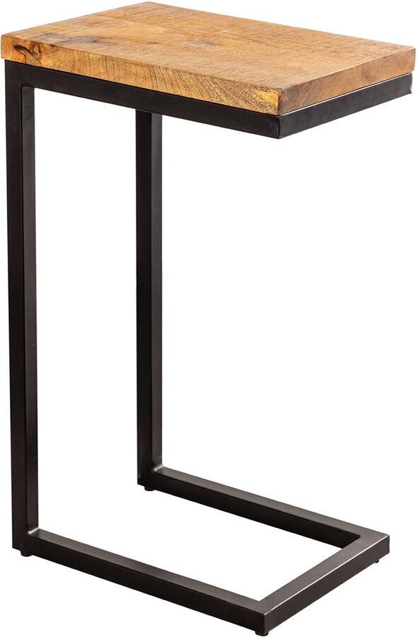 Invicta Interior Massief houten bijzettafel GASTON 65cm naturel mangohout metaal zwart handgemaakt 44740 - Foto 2