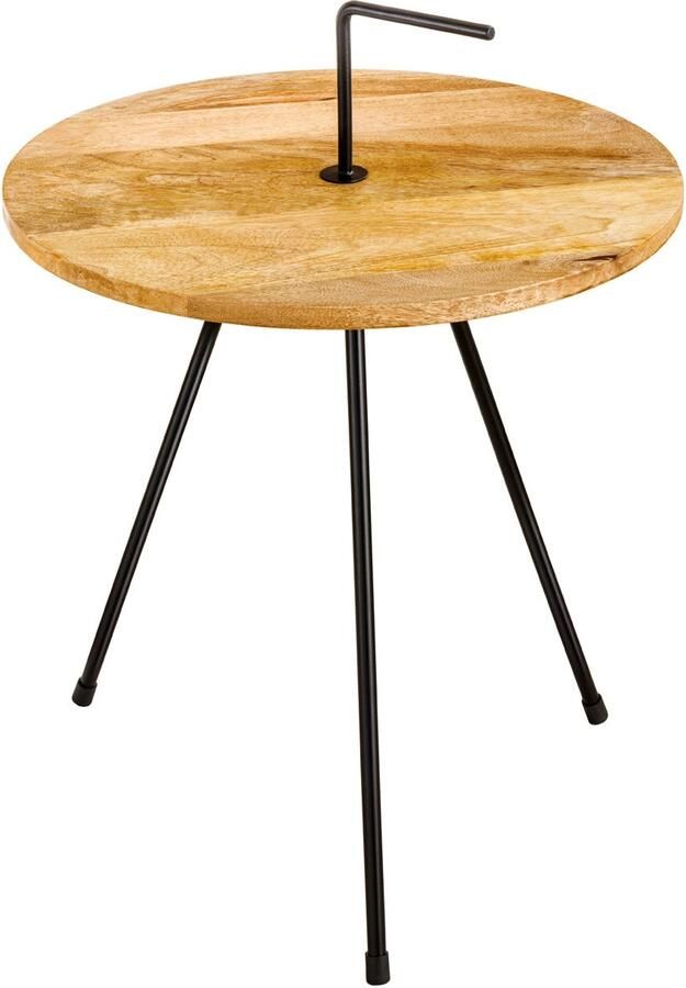 Invicta Interior Handgemaakte bijzettafel SIMPLY CLEVER 60cm naturel mangohout met handvat 44349 - Foto 2