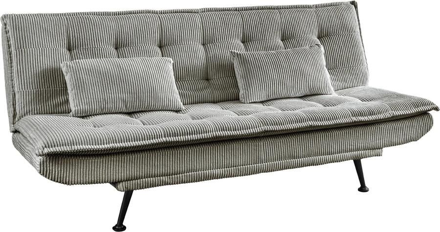 Invicta Interior Slaapbank JAZZ 195 cm 3-zits corduroy grijs 47522