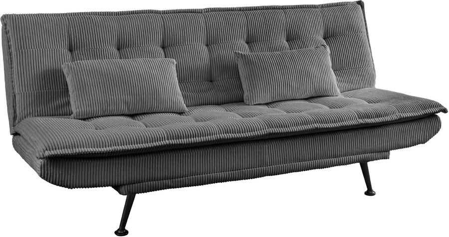 Invicta Interior Slaapbank JAZZ 195 cm 3-zits corduroy grijs 47524