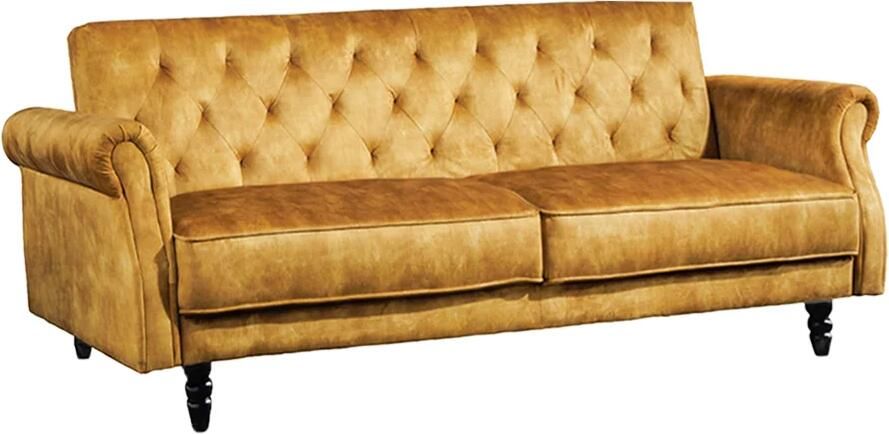 Invicta Interior Slaapbank MAISON BELLE AFFAIRE 220cm fluweel mosterdgeel 49250