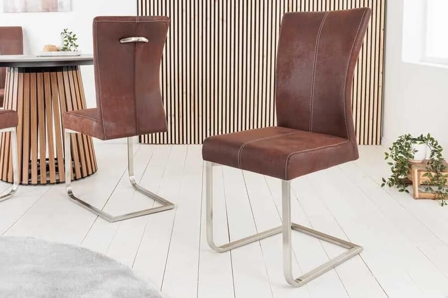 Invicta Interior Sledestoel SAMSON donker koffie roestvrijstalen frame met comfortabele handgreep 35767
