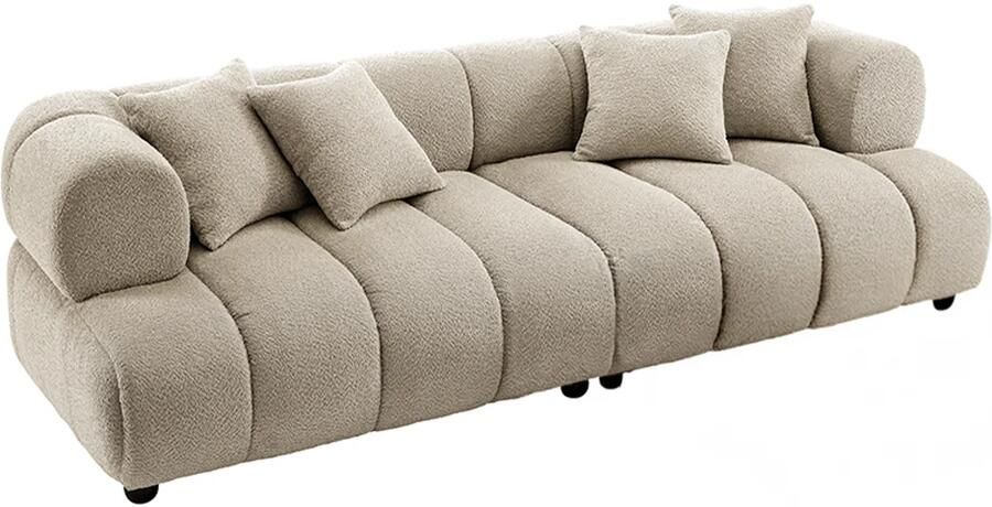 Invicta Interior Sofa ADLON 255cm 3-zits XXL bouclé champagne greige 44074