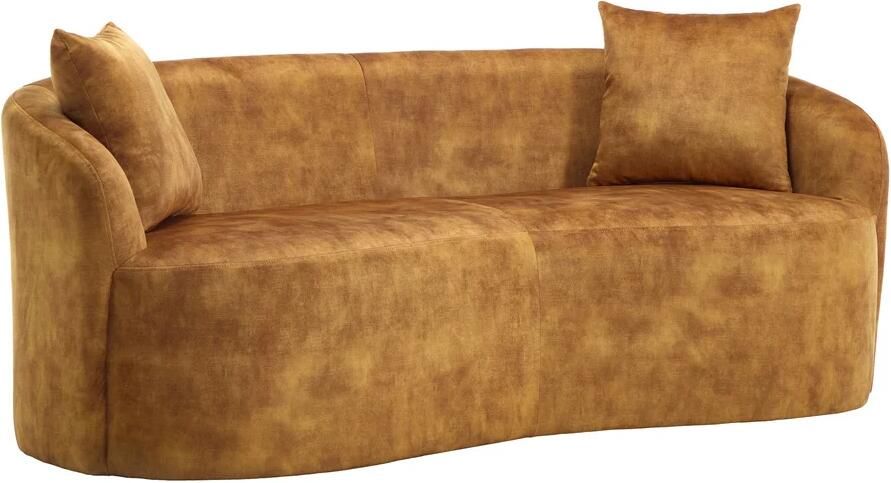 Invicta Interior Sofa ELEMENTAL 180cm 2-zitter fluweel mosterdgeel 48689