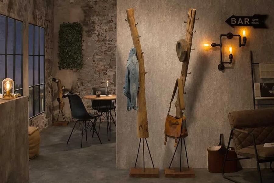 Invicta Interior Stevige kledingkast HEMINGWAY 200cm teakhouten kledingrek 39557