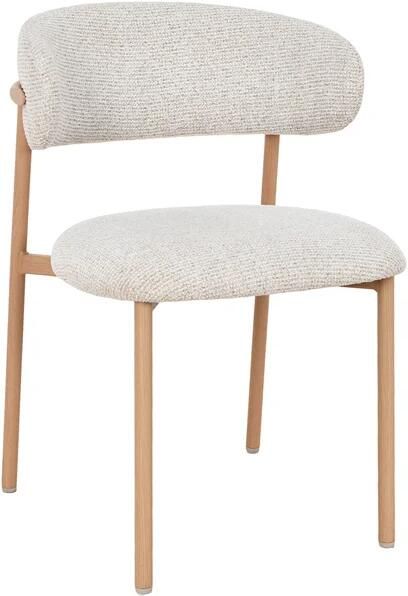 Invicta Interior Stoel BELFORT met metalen poten textielstof beige naturel 48551