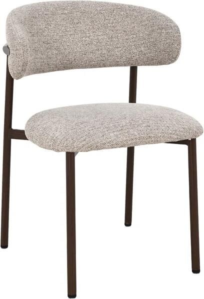 Invicta Interior Stoel BELFORT met metalen poten textielstof taupe beige bruin 48550