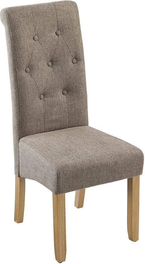 Invicta Interior Stoel CASA met nekrol gestructureerde stof taupe 48650