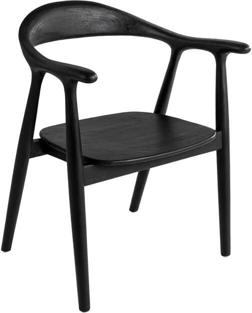 Invicta Interior Stoel KENNEDY met armleuningen teakhout zwart 48709