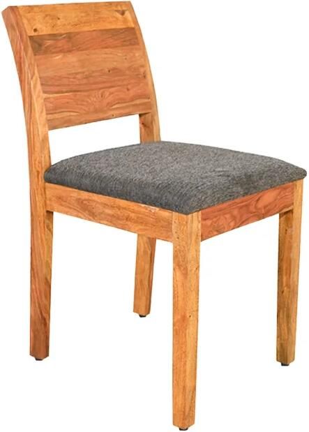 Invicta Interior Stoel MAKASSAR 80cm gestructureerde stof grijs en sheeshamhout bruine steenafwerking 48658