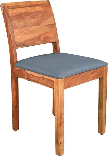 Invicta Interior Stoel MAKASSAR 80cm kunstleer donkergrijs en sheeshamhout bruine steenafwerking 48657