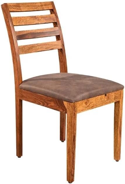 Invicta Interior Stoel MAKASSAR 90cm microvezel bruin en sheeshamhout bruine steenafwerking 48656