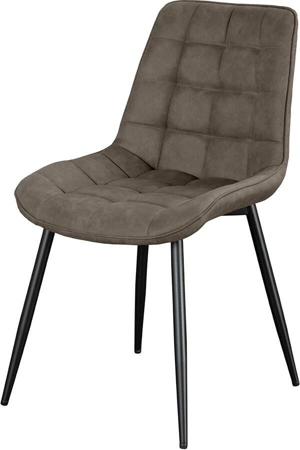 Invicta Interior Stoel ROADSTAR van microvezel in taupe met zwarte metalen poten 47482