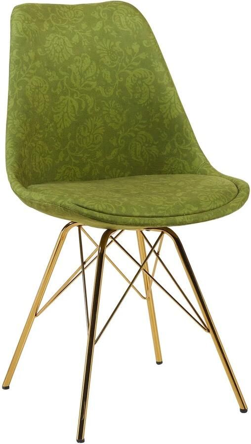 Invicta Interior Stoel SCANDINAVIA MEISTERSTÜCK chenille ornament groen 70009