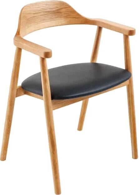 Invicta Interior Stoel VALHALLA WOOD met armleuningen kunstleer zwart en natuurlijk eikenhout 45149