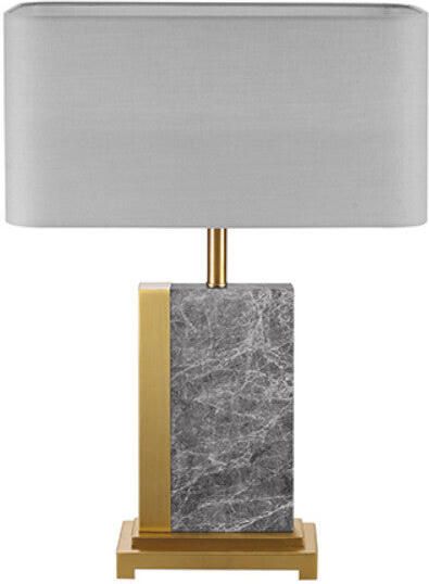 Invicta Interior Design Tafellamp ELEGANCIA 65cm Goud Grijs Stoffen Kap Marmer 43732 - Foto 2