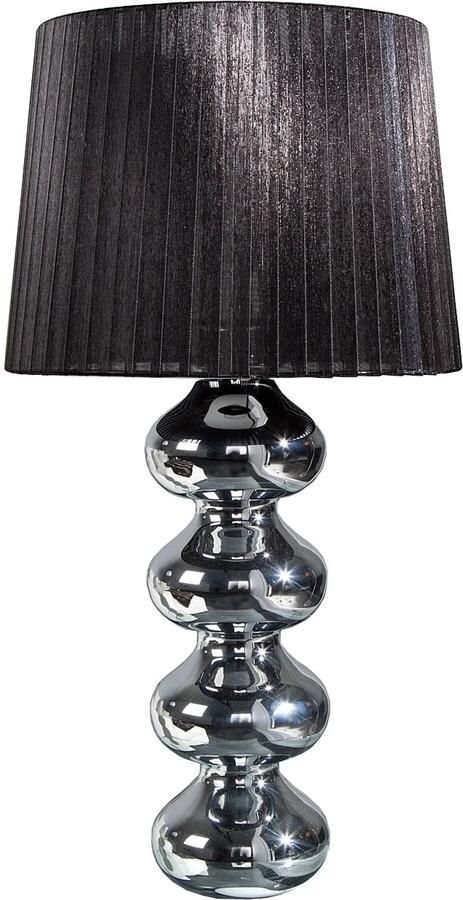 Invicta Interior Elegante design tafellamp MIA 60cm zilveren tafellamp stoffen kap 19699 - Foto 2