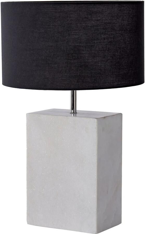 Invicta Interior Design tafellamp NOBLE 55cm wit marmeren voet stoffen kap 40903 - Foto 2