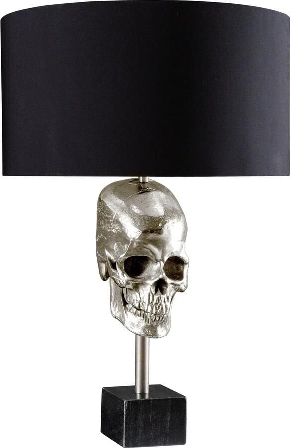 Invicta Interior Extravagante tafellamp SKULL 56cm zwart zilver metalen schedelsculptuurlamp 41528 - Foto 2