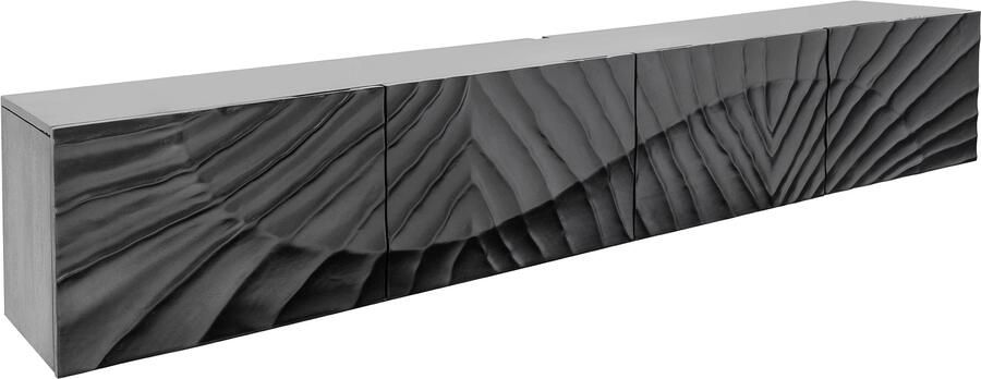 Invicta Interior Solid TV Lowboard SCORPION 200cm Zwart Hangend Mango Hout 3D Design 44526 - Foto 3