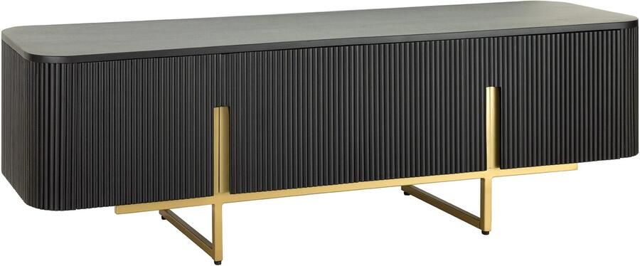 Invicta Interior TV-bord GATSBY 160cm retrostijl mango zwart goud 46433