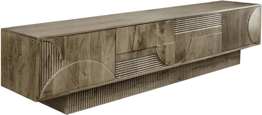 Invicta Interior TV-meubel ART DECO 200cm 3D mangohout grijs 46804