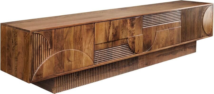 Invicta Interior TV-paneel Art Deco 200 cm 3D mangohout bruin 46805