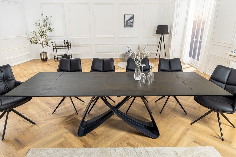 Invicta Interior Uitschuifbare eettafel INFINITY 180-260cm roest keramiek marmer zwart metaal 45182