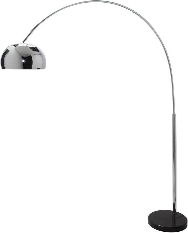 Invicta Interior Uitschuifbare booglamp LOUNGE DEAL 170-210cm vloerlamp met chroommarmeren voet 21067 - Foto 2