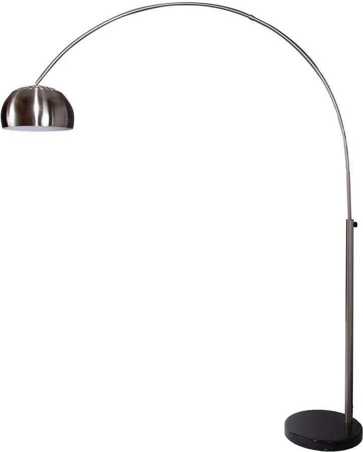 Invicta Interior Uitschuifbare booglamp LOUNGE DEAL 170-210cm vloerlamp met geborsteld chroom marmeren voet 21068 - Foto 2