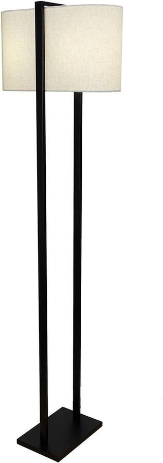 Invicta Interior Vloerlamp COLLEEN 160cm metaal zwart met witte lampenkap 47903