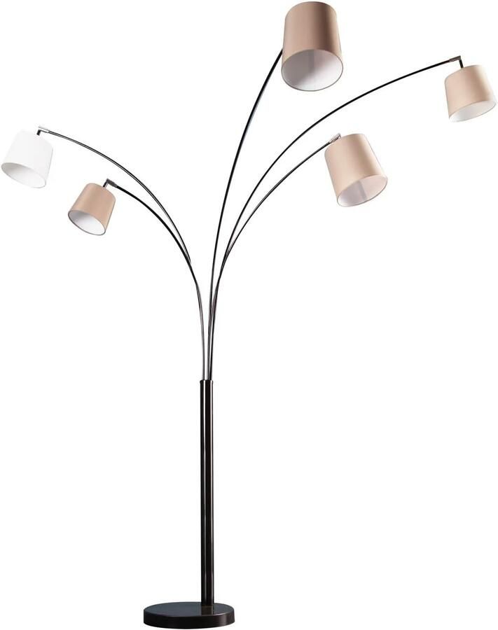 Invicta Interior Design booglamp LEVELS 205cm wit beige bruin 5 linnen tinten vloerlamp 38825 - Foto 2
