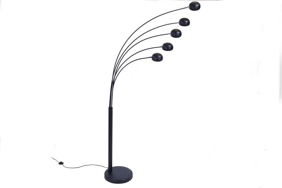 Invicta Interior Design booglamp FIVE LIGHTS 210cm zwartgouden vloerlamp met marmeren voet 22967 - Foto 2