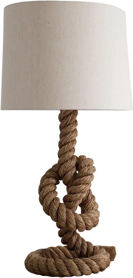 Invicta Interior Maritieme vloerlamp SEVEN SEAS 80cm touw tafellamp linnen kap 30201 - Foto 2