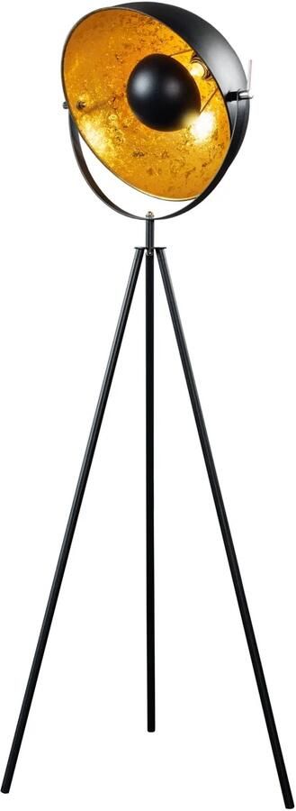 Invicta Interior industrieele vloerlamp STUDIO 150cm zwart bladgoud look kantelbare kap 36617 - Foto 2