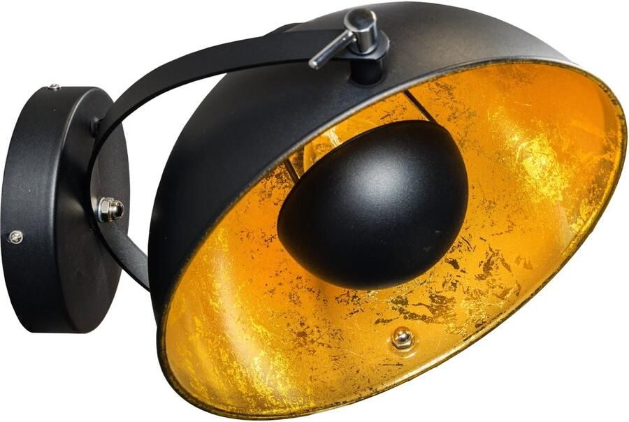 Invicta Interior Design wandlamp STUDIO 38cm zwart bladgoud look kantelbare kap 35124 - Foto 2