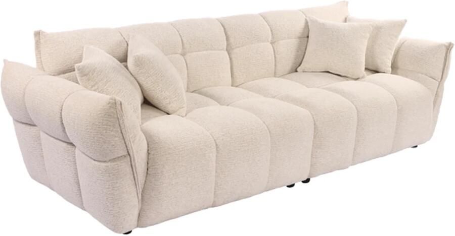 Invicta Interior XXL 3-zits bank CLOUD 260cm boucle tweed beige 49012