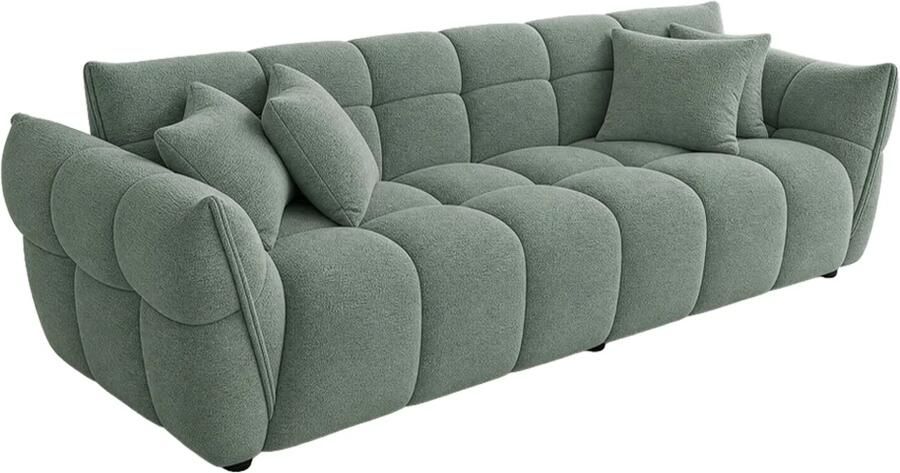 Invicta Interior XXL Bouclé Bank CLOUD 260cm 3-zits Sage 49020