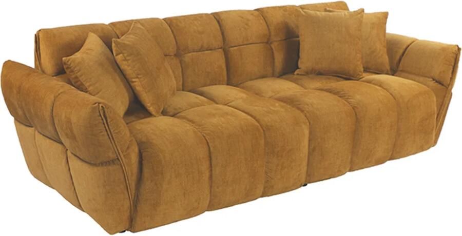 Invicta Interior Xxxl bank CLOUD 260cm 3-zits vogue velvet mosterdgeel 49024