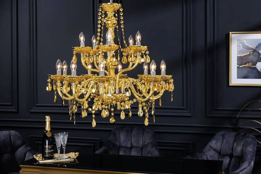 Invicta Interior Design kroonluchter CRYSTAL XL 80cm goud 15-armige kroonluchter kristallen lamp 43168 - Foto 1