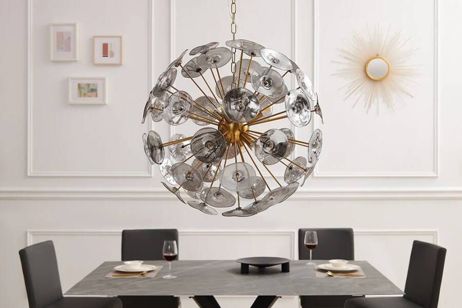 Invicta Interior Modern design hanglamp INFINITY HOME 65cm glas goud hanglamp 43773