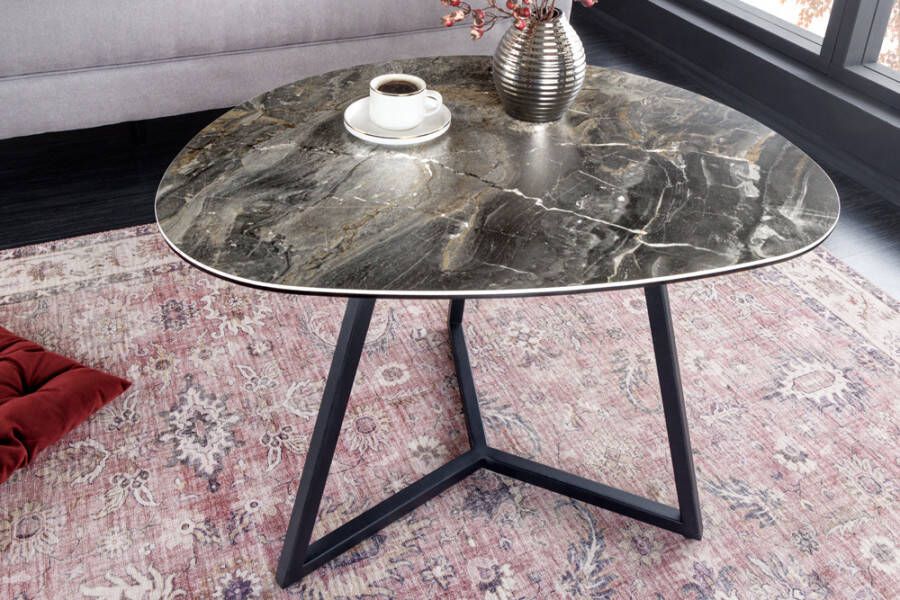 Invicta Interior Moderne salontafel MARVELOUS 70cm taupe marmeren keramiek gemaakt in Italië 42143 - Foto 1