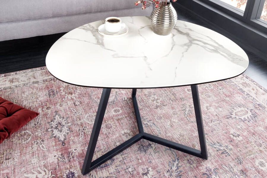 Invicta Interior Moderne salontafel MARVELOUS 70cm wit marmeren keramiek gemaakt in Italië 42144 - Foto 1